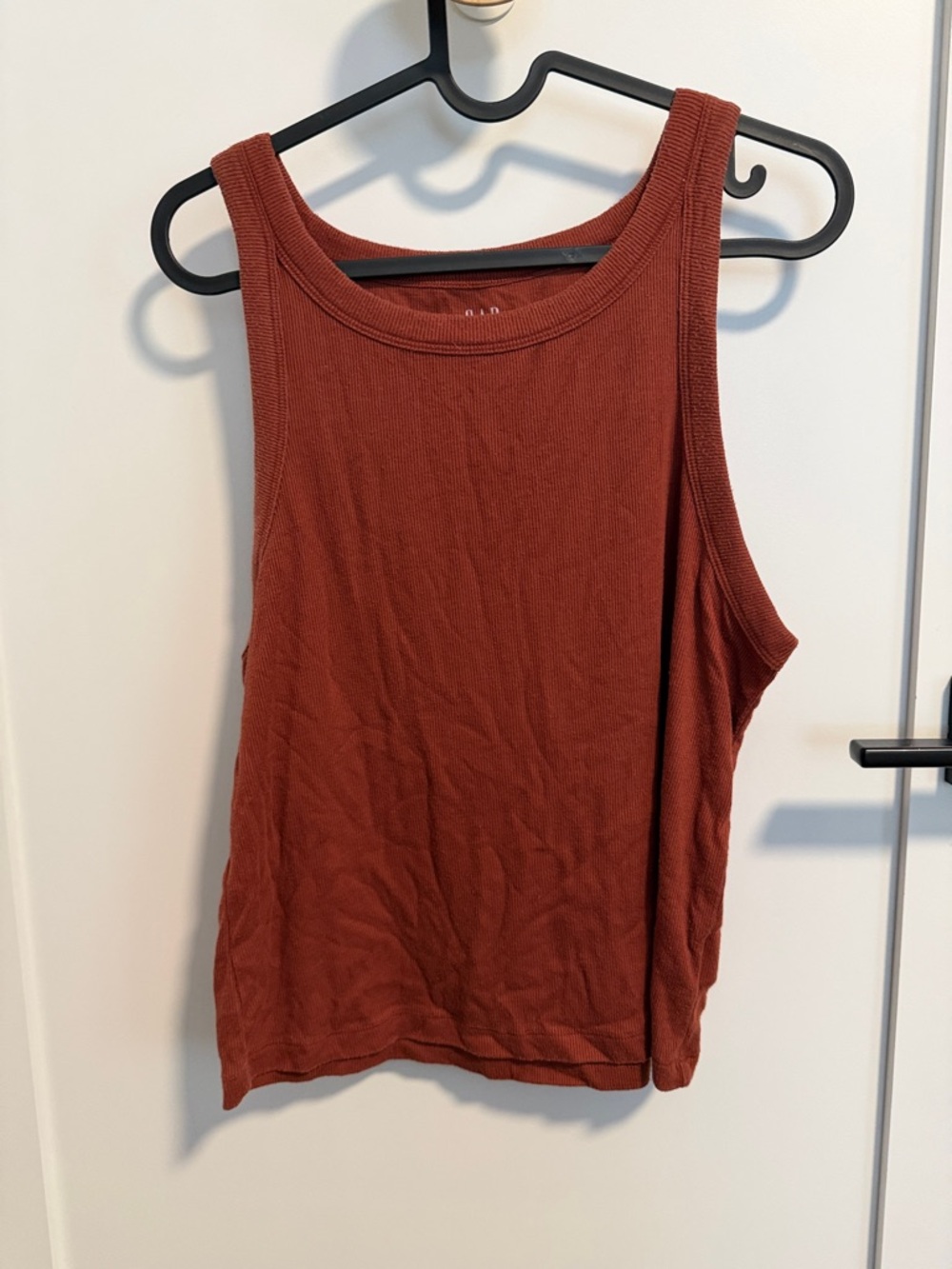 GAP Women's Ribbed Tank Top in Rust
